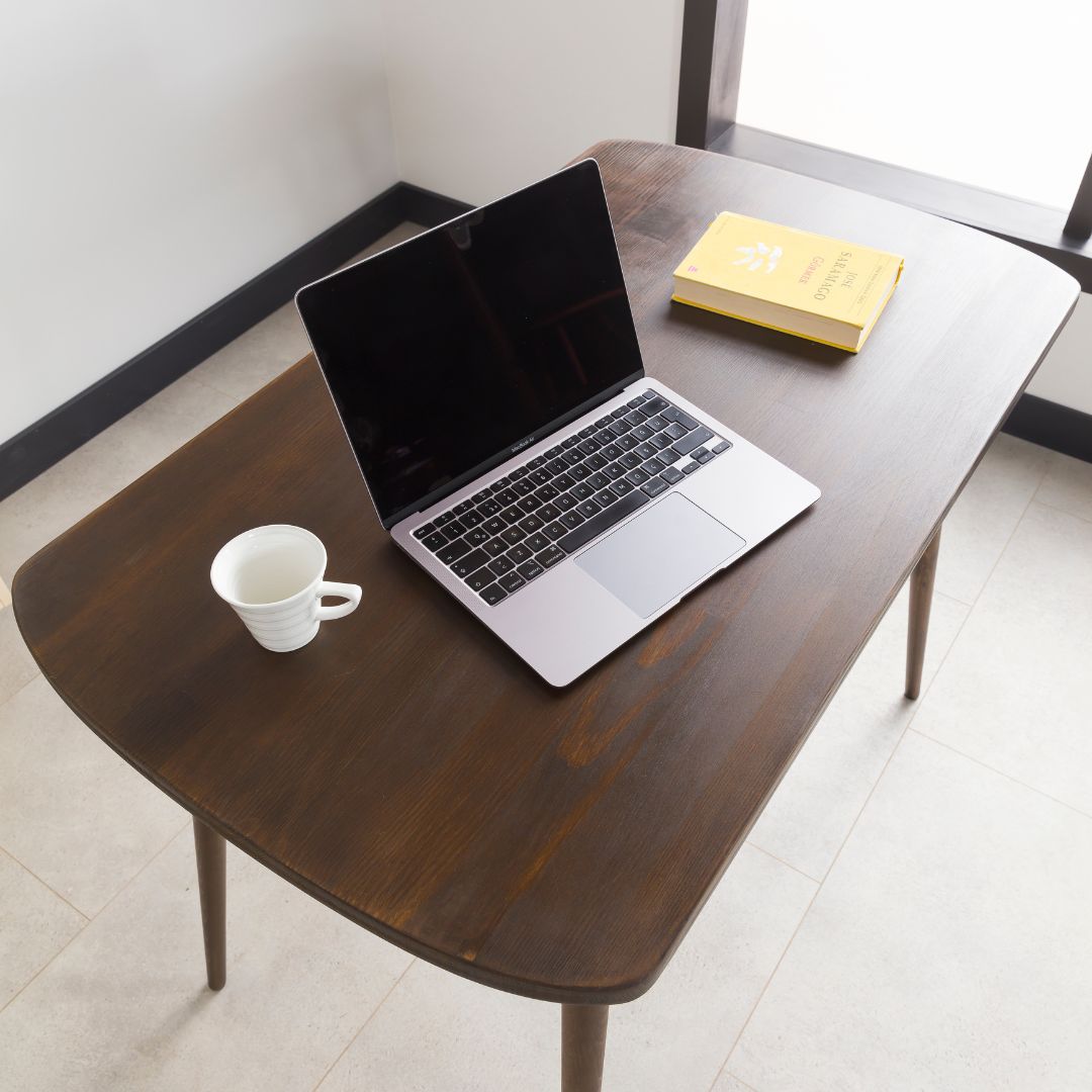 Round Solid Wood Home Office Desk