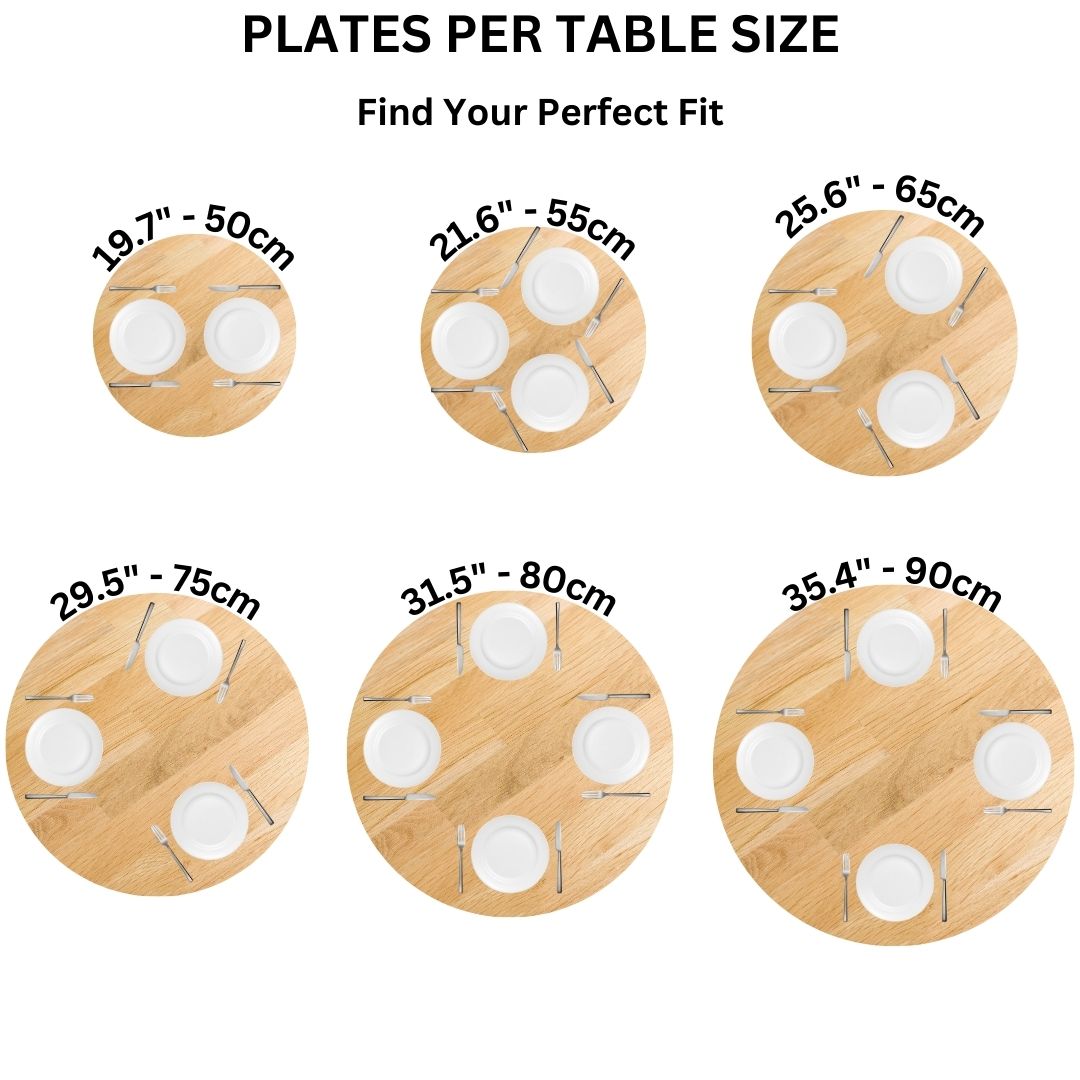 Solid Oak Round Dining Table with Wooden Tulip Legs