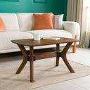 Modern Rectangle Coffee Table with Solid Wood Butterfly Legs