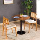 Birch Plywood Round Dining Table with Metal Tulip Leg