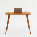 Modern Rectangular Solid Pine Home Office Desk with Rounded Edges