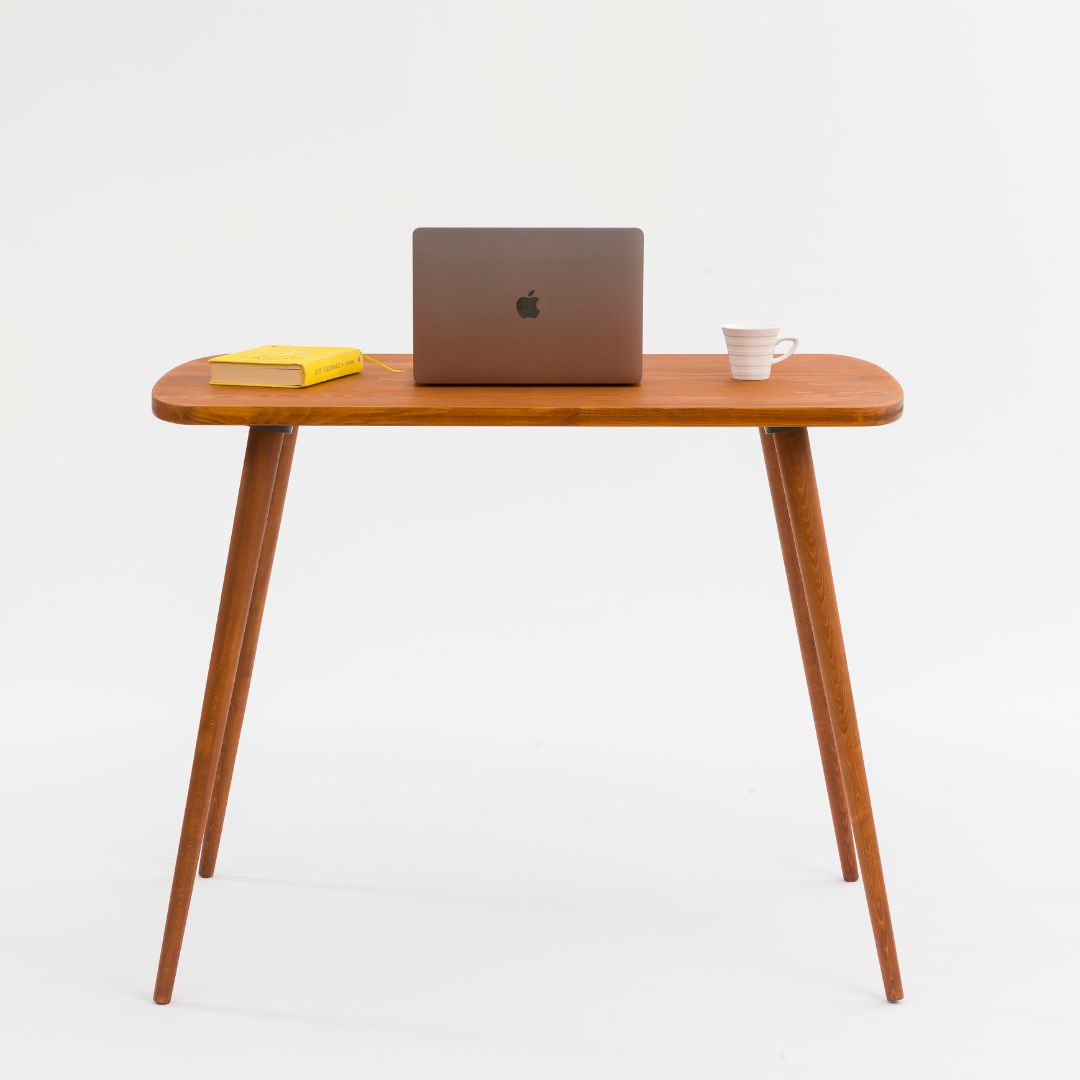 Round Solid Wood Home Office Desk