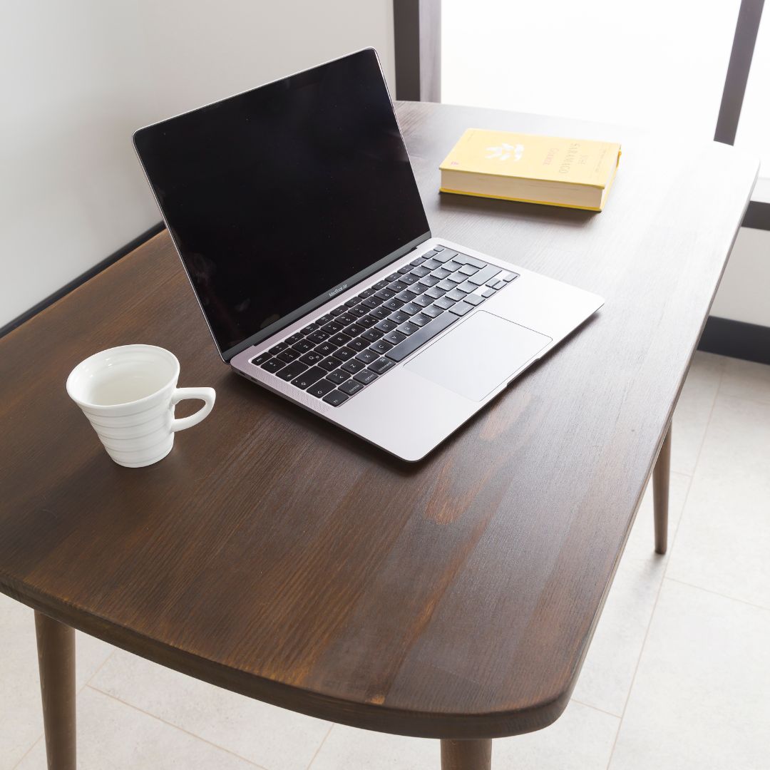 Round Solid Wood Home Office Desk