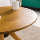 Round Coffee Table with Solid Wood Butterfly Legs