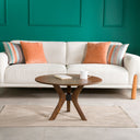 Round Coffee Table with Solid Wood Butterfly Legs