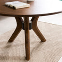 Round Coffee Table with Solid Wood Butterfly Legs
