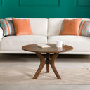 Round Coffee Table with Solid Wood Butterfly Legs