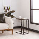 C-Shaped Slim Table with Metal Legs