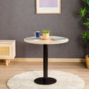 Birch Plywood Round Dining Table with Metal Tulip Leg