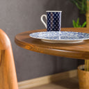 Solid Pine Wood Round Dining Table with Metal Tulip Leg