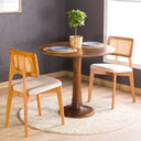 Solid Oak Round Dining Table with Wooden Tulip Leg