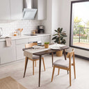 Modern Rectangle Solid Pine Dining Table with Rounded Edges