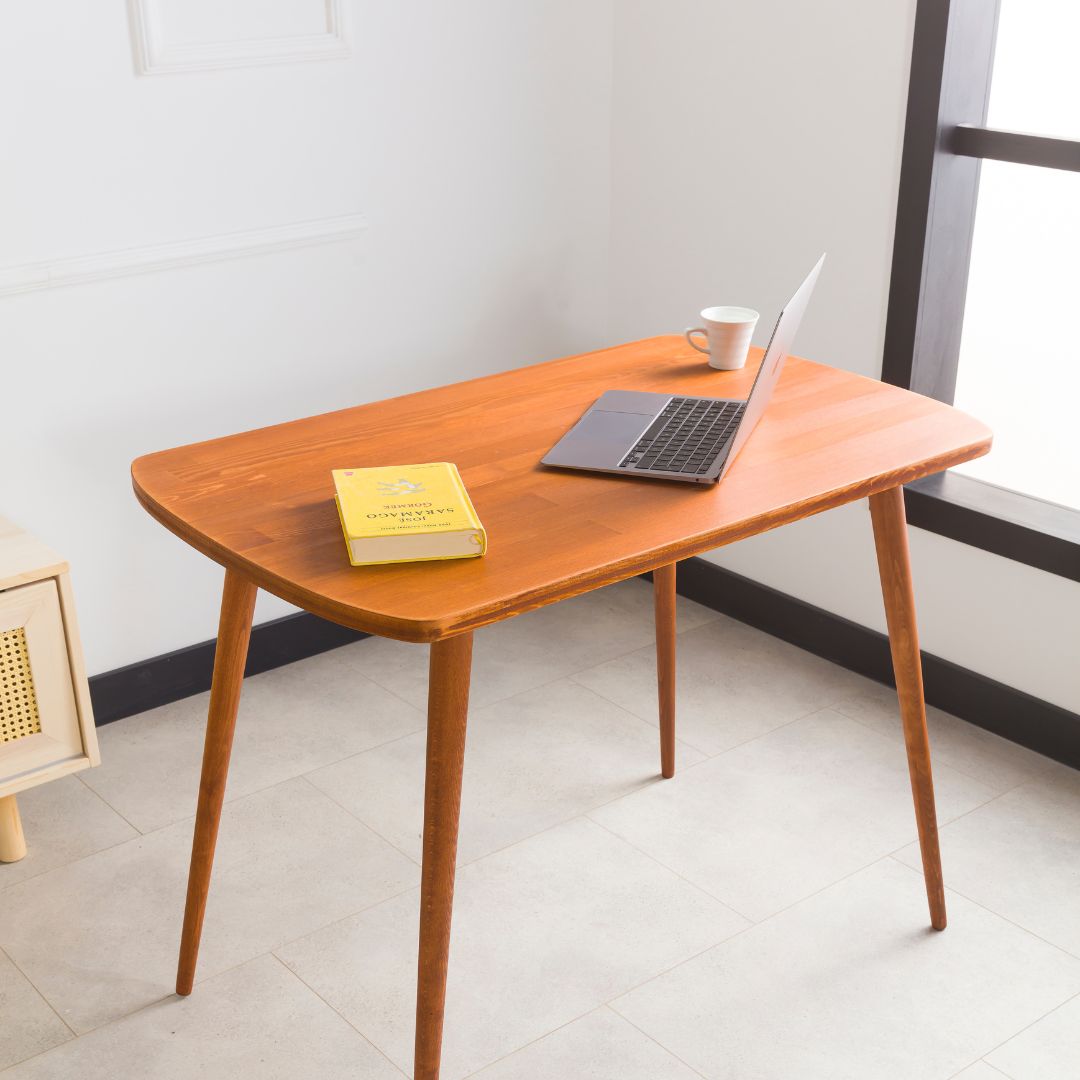 Round Solid Wood Home Office Desk