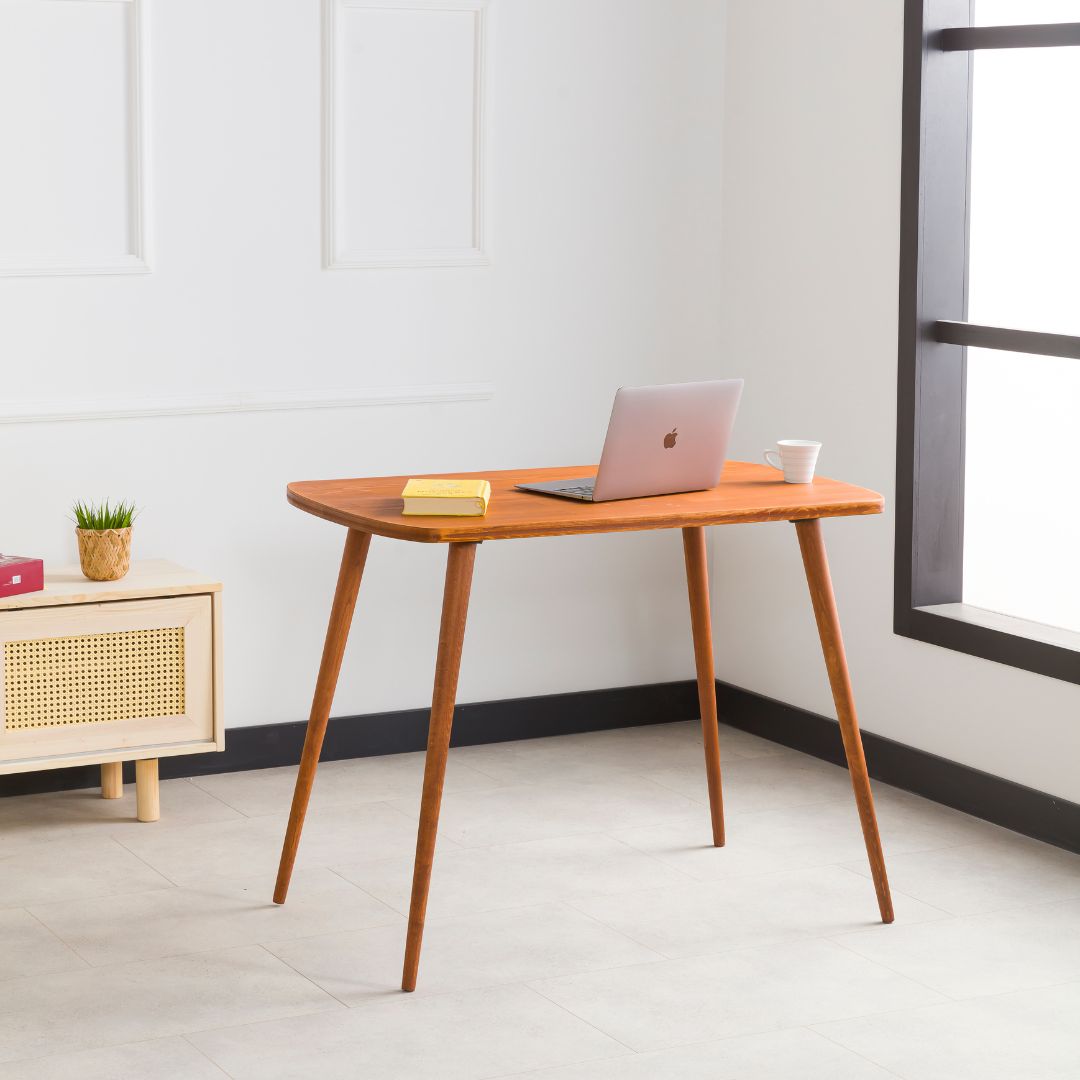 Round Solid Wood Home Office Desk