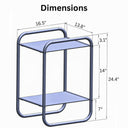 2-Tier Metal Side Table with Glass Tabletop