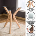 Runder Esstischfuß aus Massivholz mit 3 Beinen