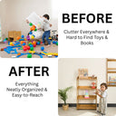 Montessori toy storage shelf, kids freestanding bookshelf 6