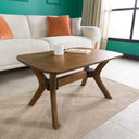 Modern Rectangle Coffee Table with Solid Wood Butterfly Legs