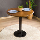 Solid Pine Wood Round Dining Table with Metal Tulip Leg