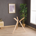 طاولة طعام مستديرة من الخشب الصلب بقاعدة ثلاثية الأرجل