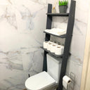 Solid Wood Over the Toilet Ladder Shelf