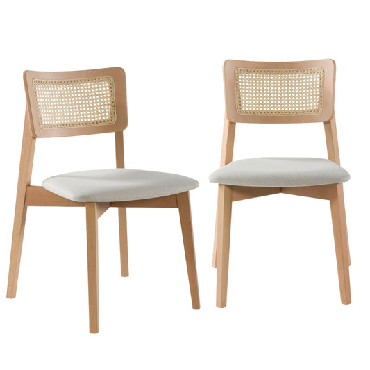 Irem Solid Wood Dining Chairs - Set of 2 (Natural Color)