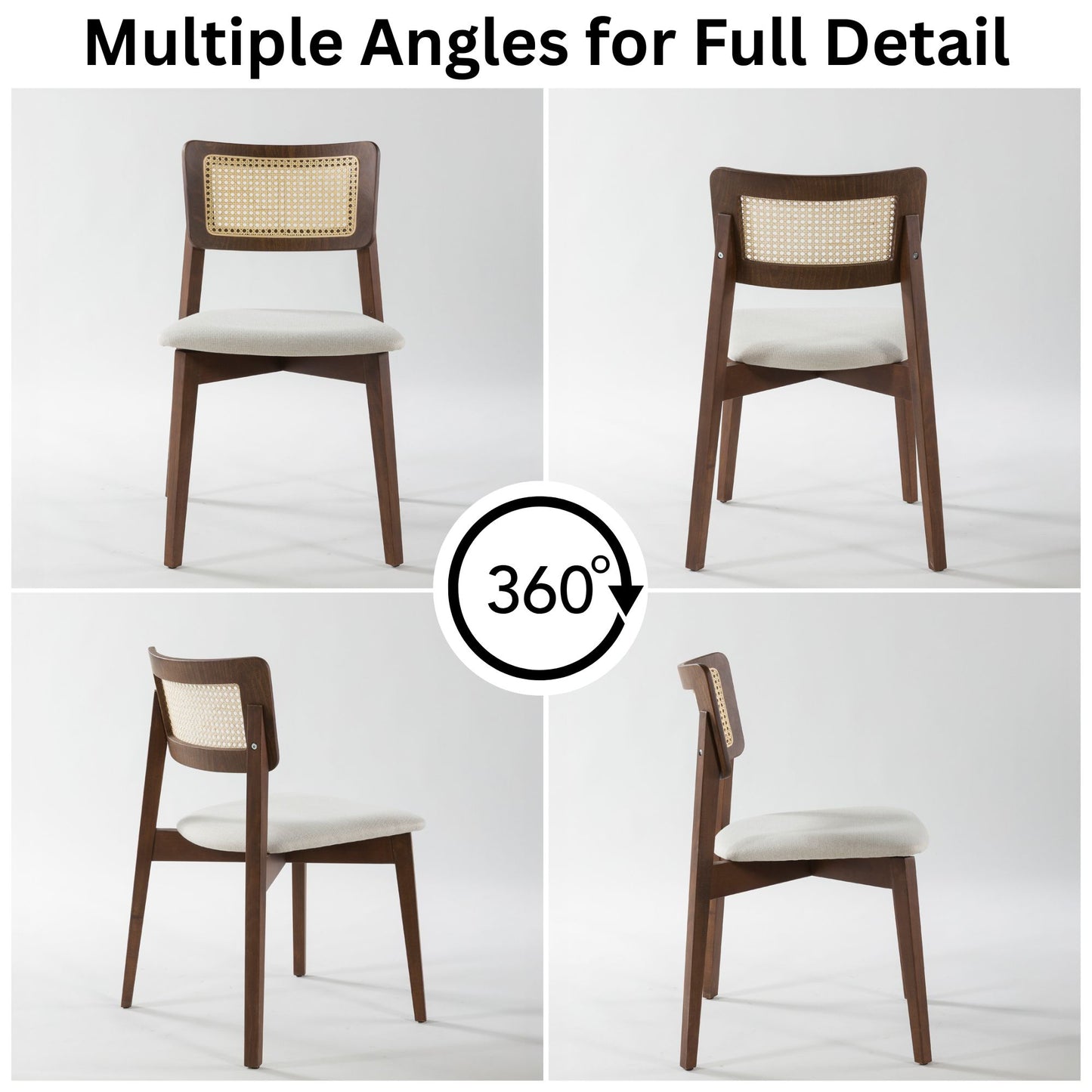 Irem Solid Wood Dining Chairs - Set of 2 (Walnut Color)