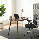 Rectangle Wooden Desk with Drawer - Mid Century Modern Home Office Desk 2