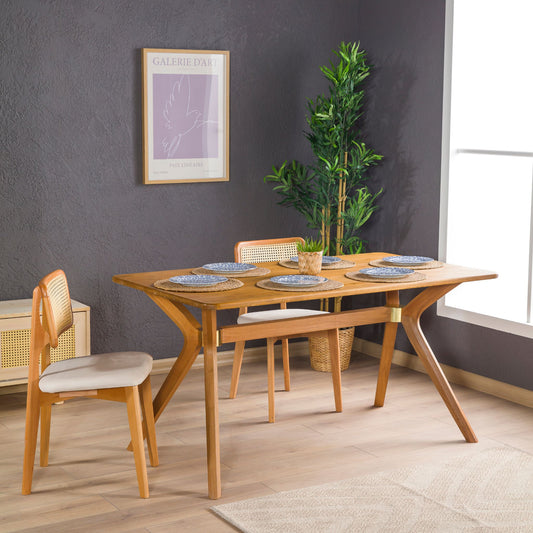 Rustic Rectangular Dining Table with Butterfly Pedestal Legs