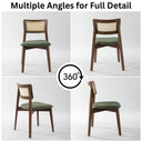 كراسي طعام من الخشب الصلب من Irem - طقم من قطعتين (لون الجوز)