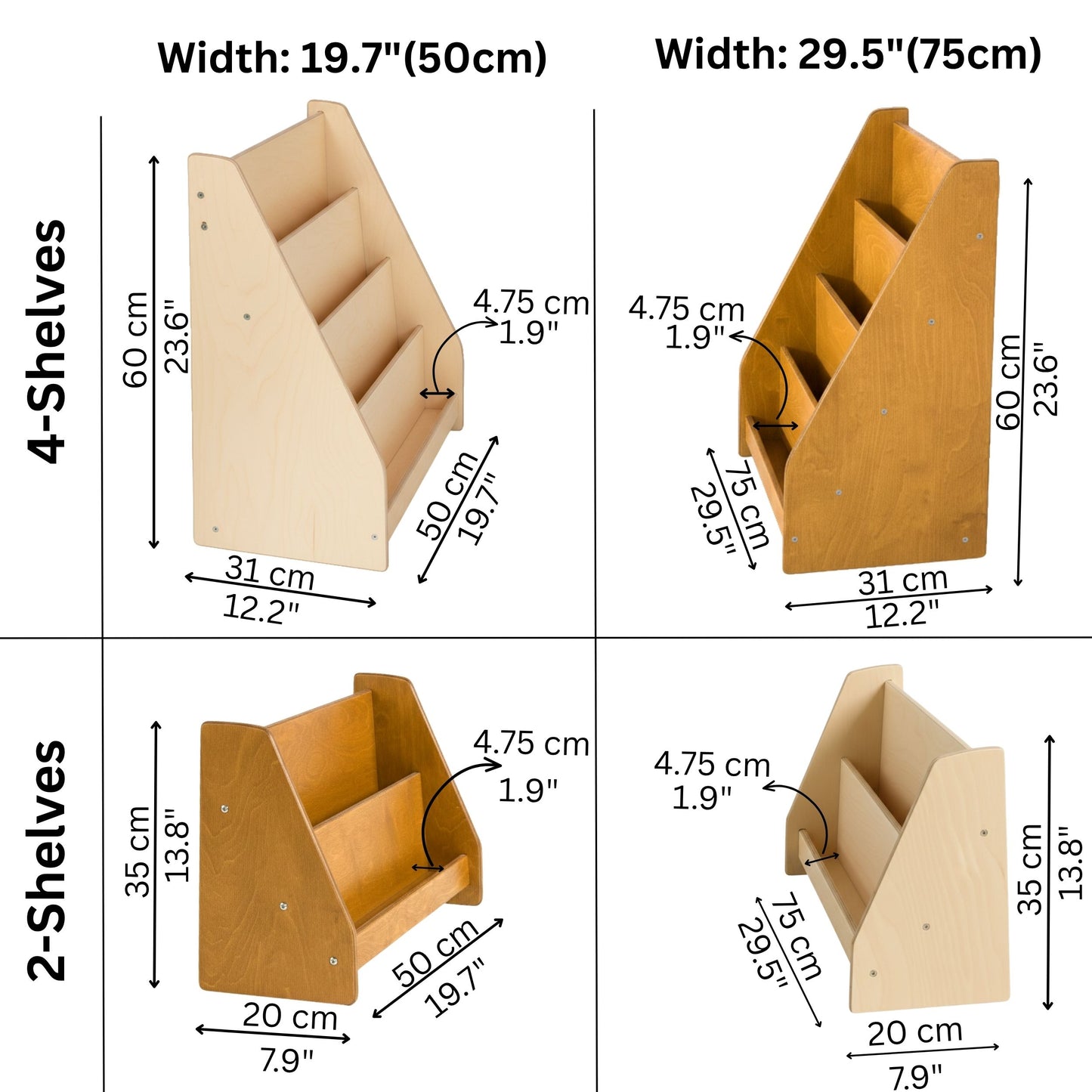 Freestanding Montessori Bookshelf