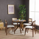Irem Solid Wood Dining Chairs - Set of 2 (Walnut Color)