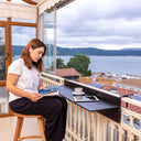 Balcony Railing Table Balcony Bar Rail Table Compact Balcony Table Space-saving Balcony Railing Table