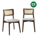 Irem Solid Wood Dining Chairs - Set of 2 (Walnut Color)