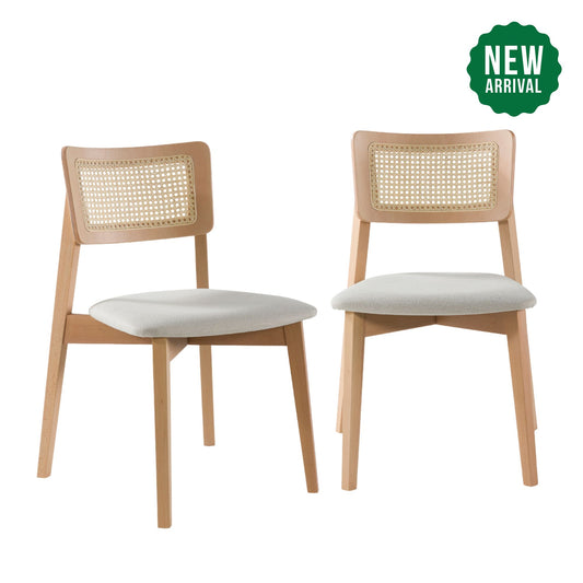 Irem Solid Wood Dining Chairs - Set of 2 (Natural Color)