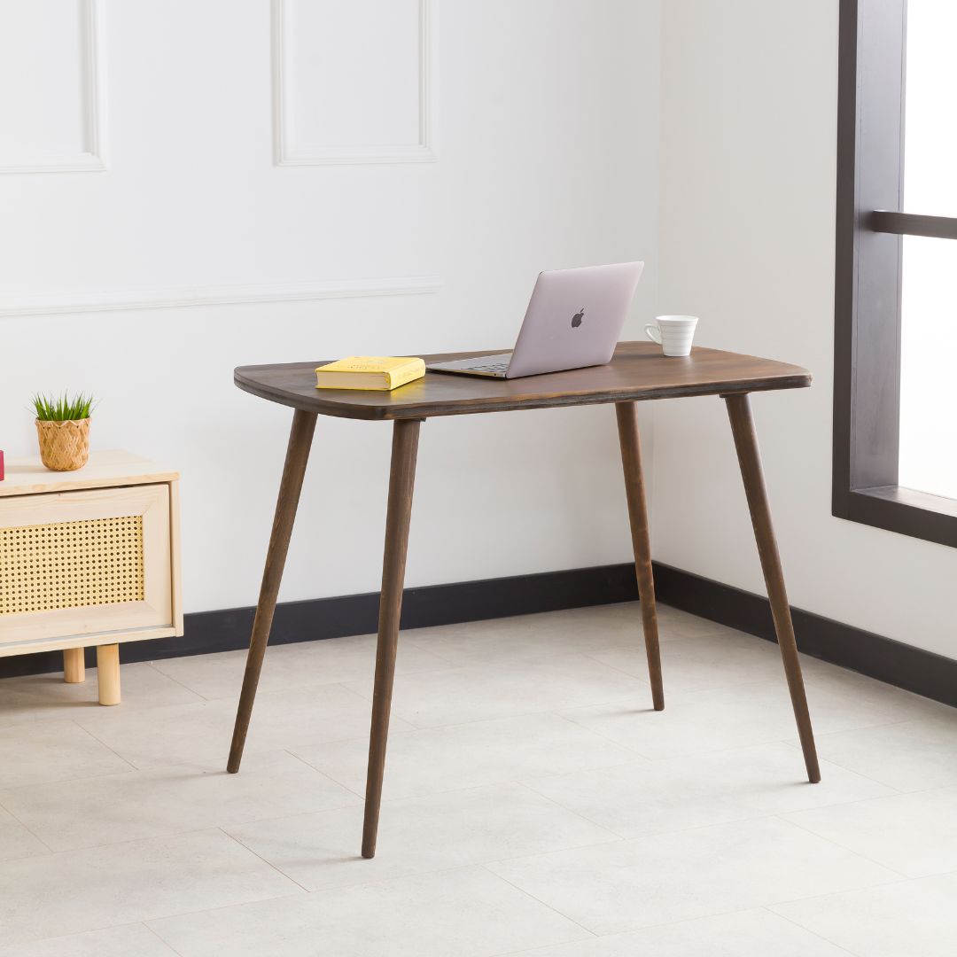 Round Solid Wood Home Office Desk