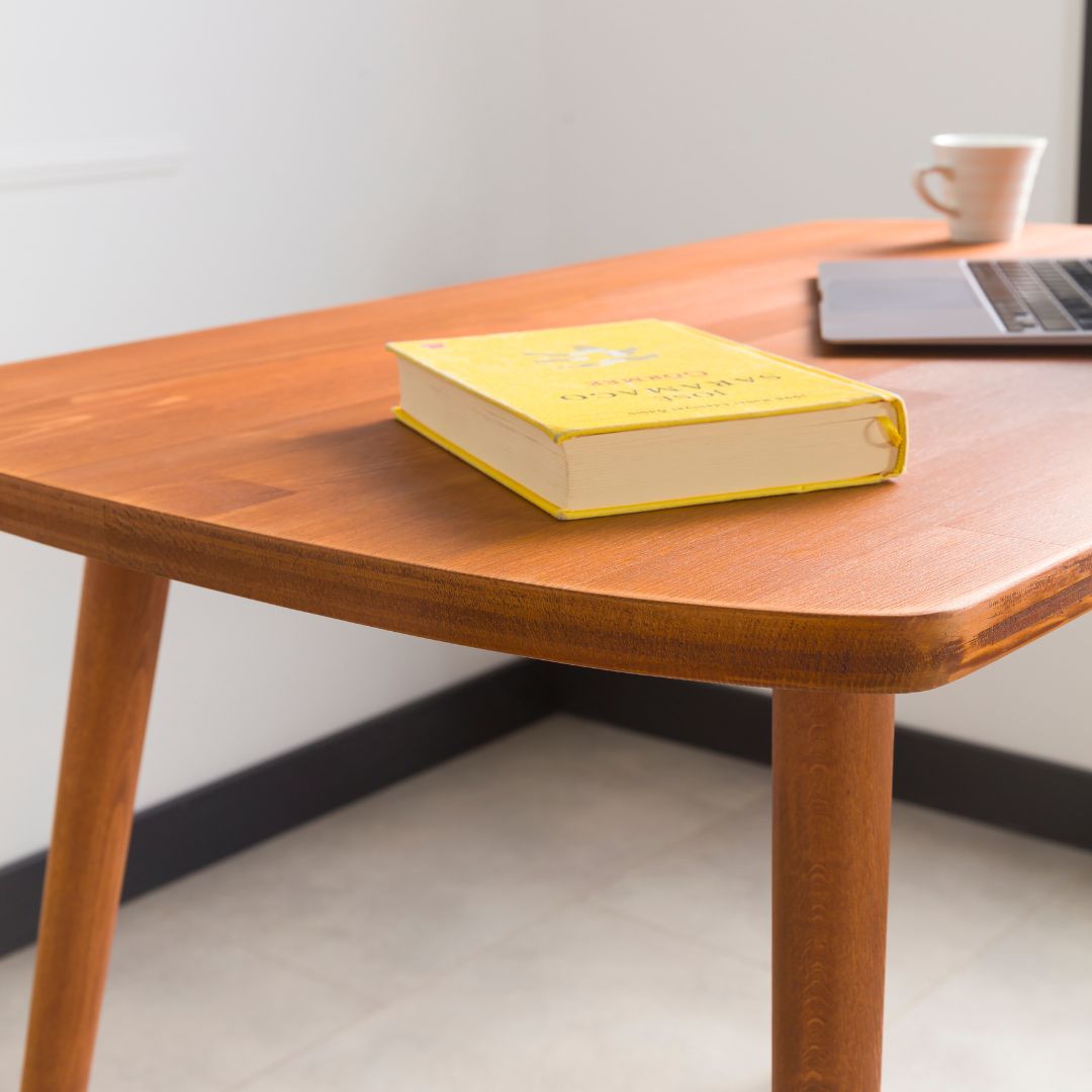 Round Solid Wood Home Office Desk