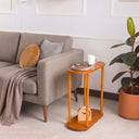 Ovaler Beistelltisch aus Massivholz