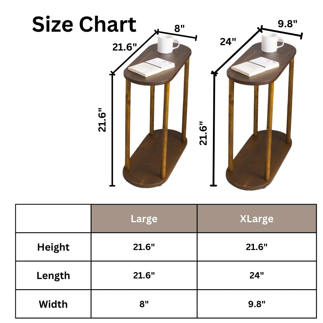 Solid Wood Oval Side Table