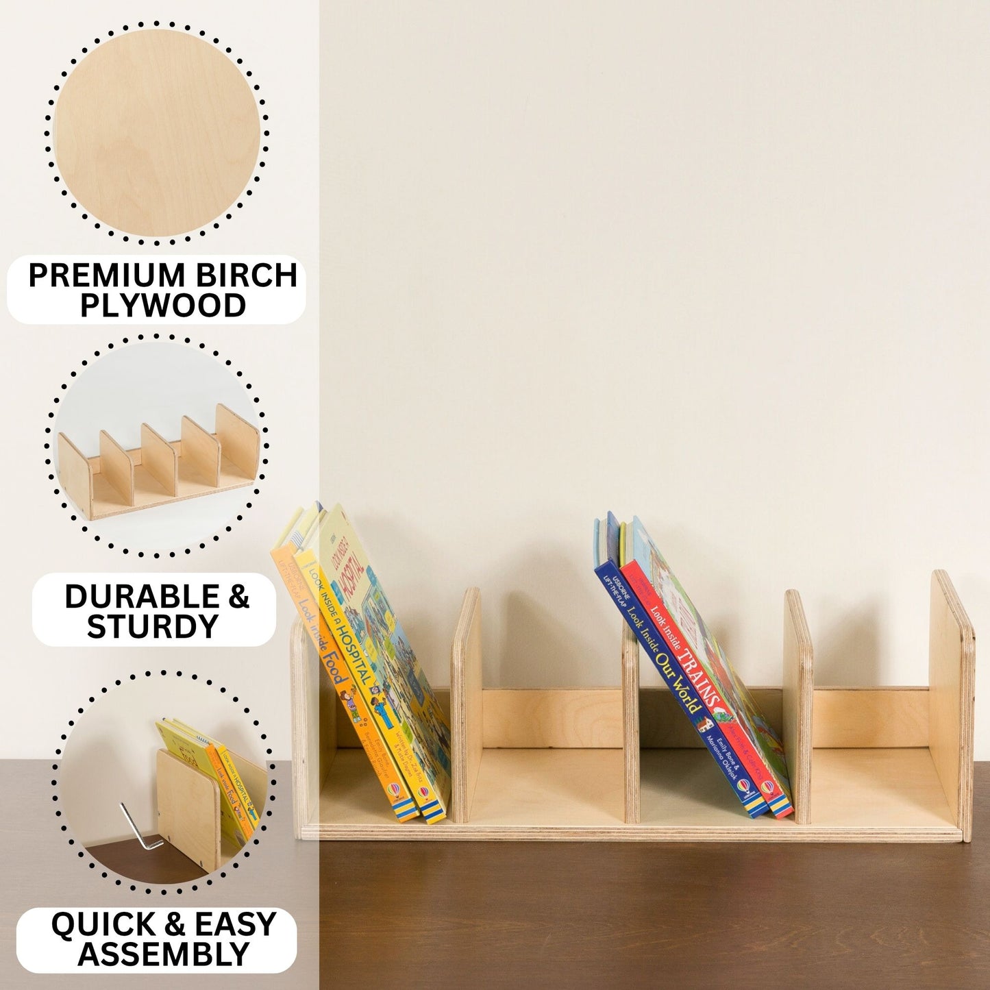 Montessori Desk Book Organizer