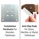 طاولة طعام مستديرة من الخشب الصلب بقاعدة ثلاثية الأرجل