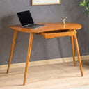 Kidney Shaped Desk with Drawer, Handcrafted Birch Plywood Home Office Desk 