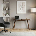 Rectangle Wooden Desk with Drawer - Mid Century Modern Home Office Desk 4