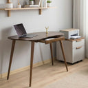 Kidney Shaped Desk with Drawer, Handcrafted Birch Plywood Home Office Desk