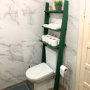 Solid Wood Over the Toilet Ladder Shelf