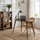 Kidney Shaped Desk with Drawer, Handcrafted Birch Plywood Home Office Desk 