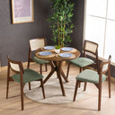 كراسي طعام من الخشب الصلب من Irem - طقم من قطعتين (لون الجوز)