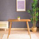 Modern Solid Oak Rectangle Dining Table with Rounded Side