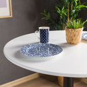 modern bistro table, round bar height table with tulip base 11