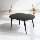 modern oval coffee table, oval wood coffee table with solid legs 11